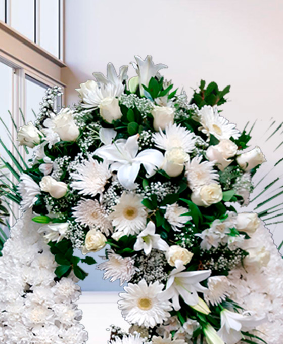 Corona funeraria blanca para Leganés