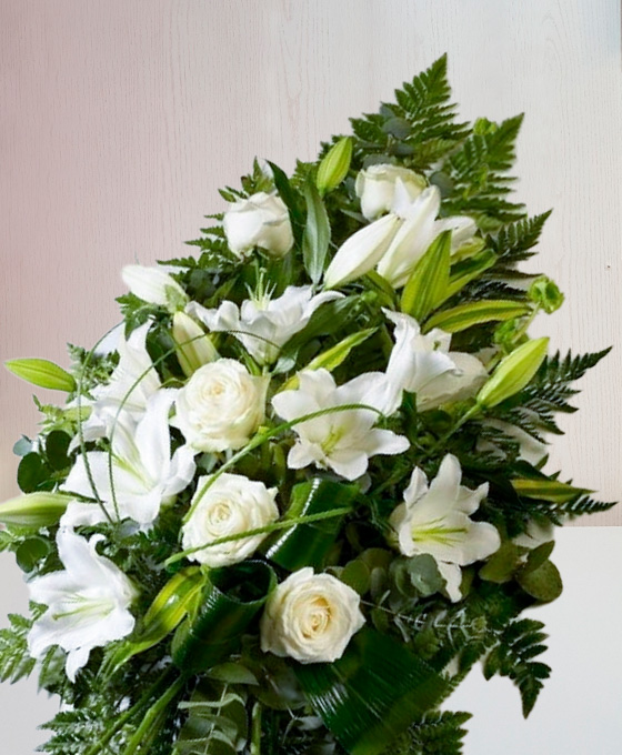 enviar ramo de flores blanco a tanatorio de Leganés