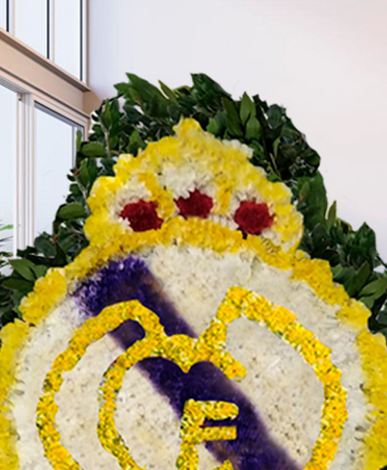 centro funerario del escudo del real Madrid FC
